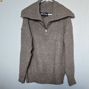 WHITE BIRCH BLACK LABLE WOMENS Brown Sweater with Zipper